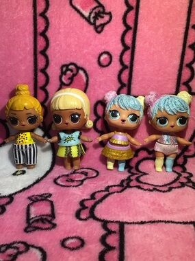L.O.L. Surprise! Doll Four-Pack with Pink, Yellow, Blue colors!